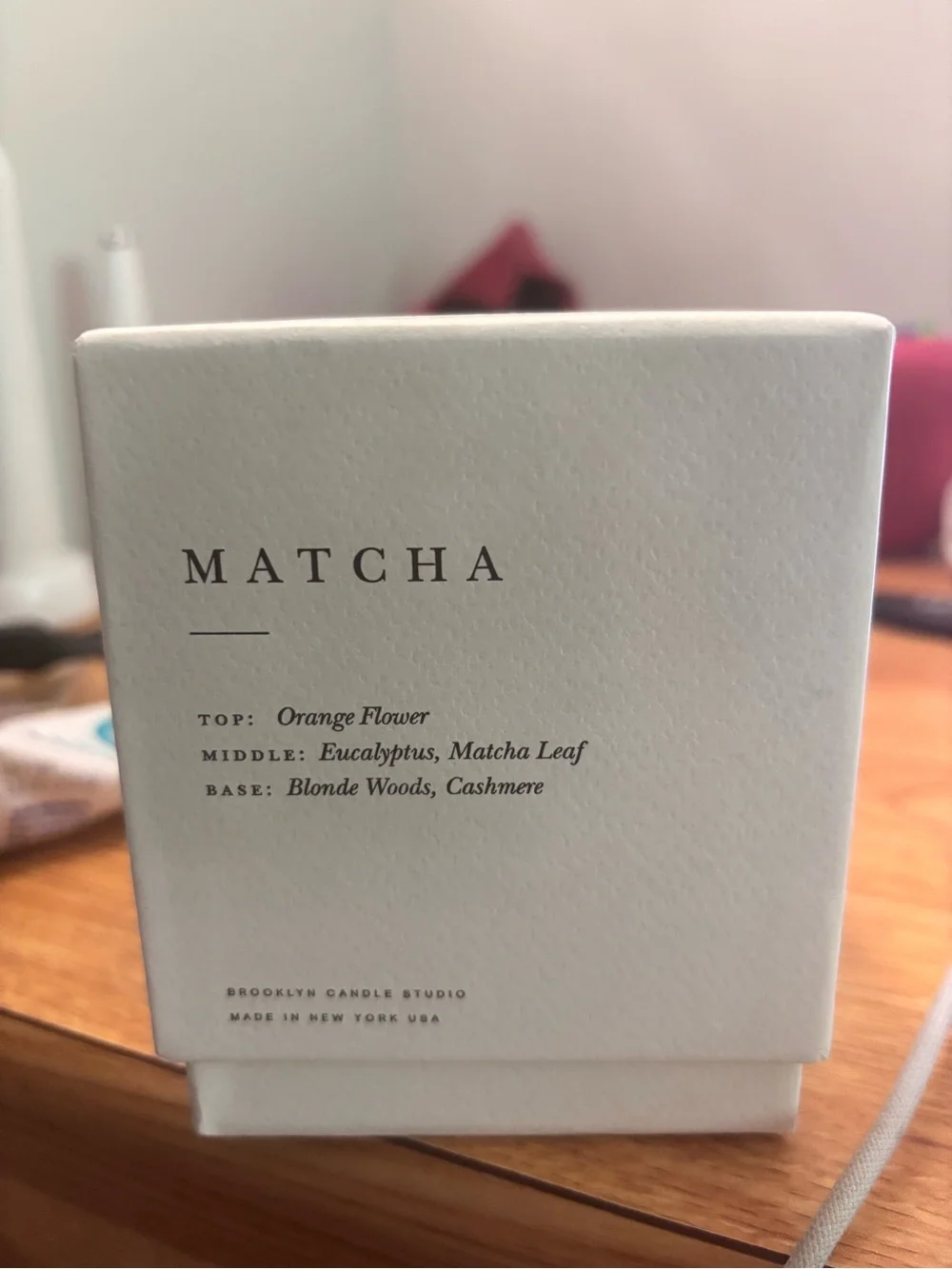 matcha-scented luxury candle